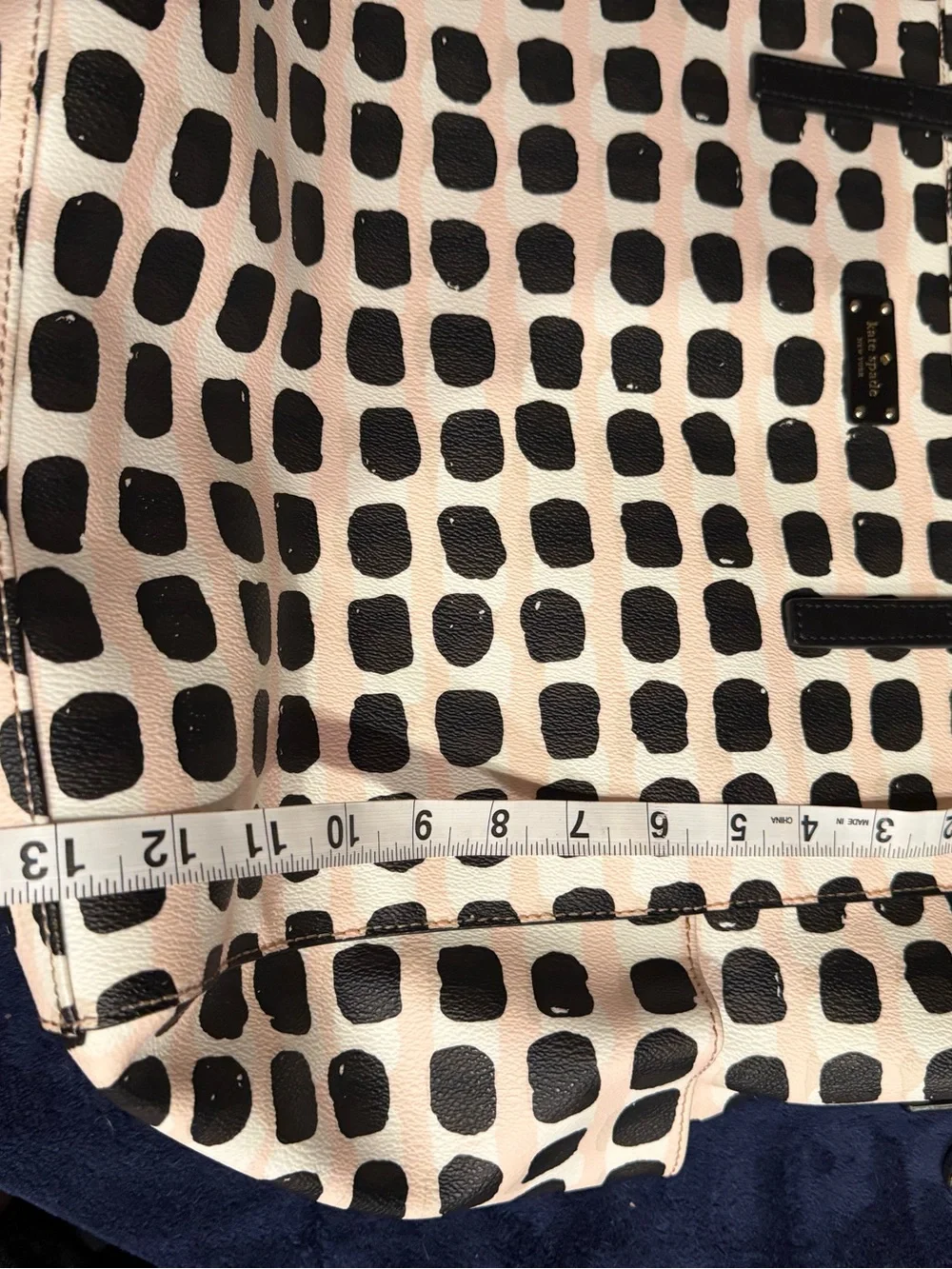 kate spade Black and White Painted Dot Leather Tote